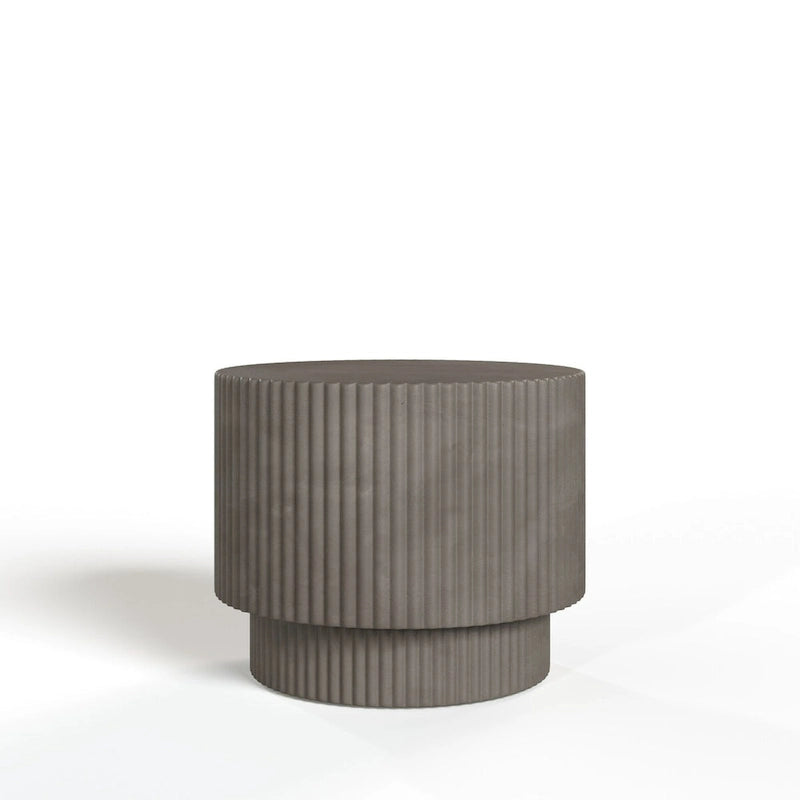 Modern Grey Concrete Round End Table