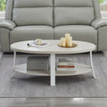 Contemporary Oval Coffee Table with Storage Shelf