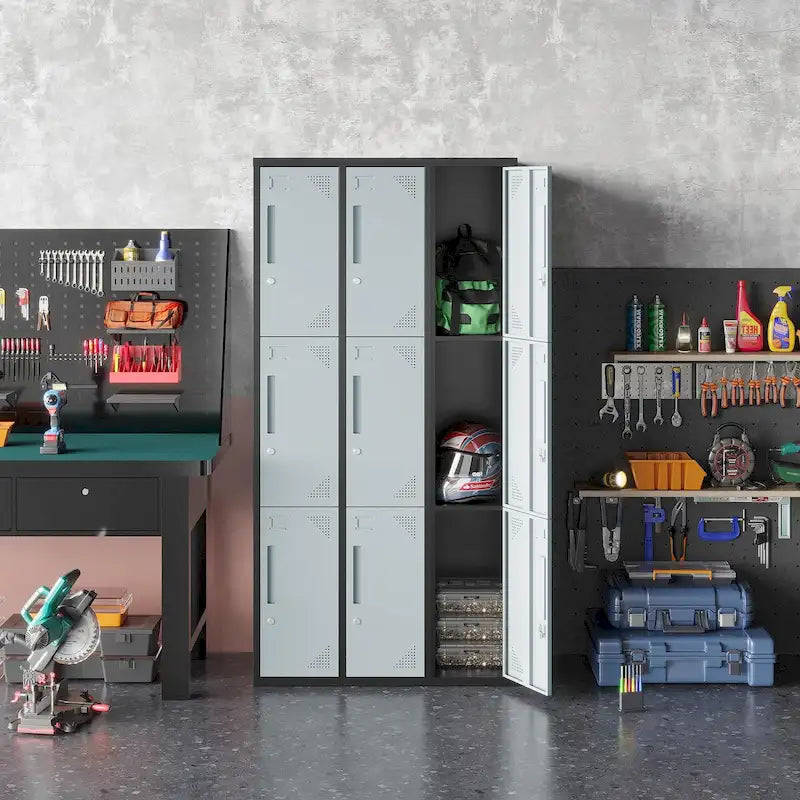 9-Door Steel Storage Locker, 3-Tier and 3-Wide