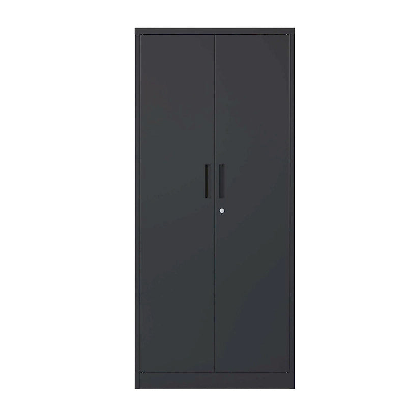Black Steel Garage Storage Cabinet with Locking Doors and 3 Adjustable Shelves