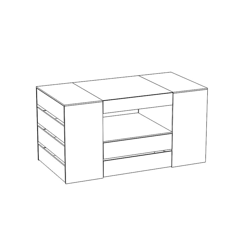 Storage Island with Drawers for Walk-In Closets and Dressing Rooms