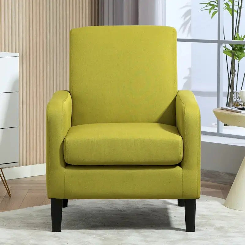 Minimalist Upholstered Armchair with Solid Wood Frame