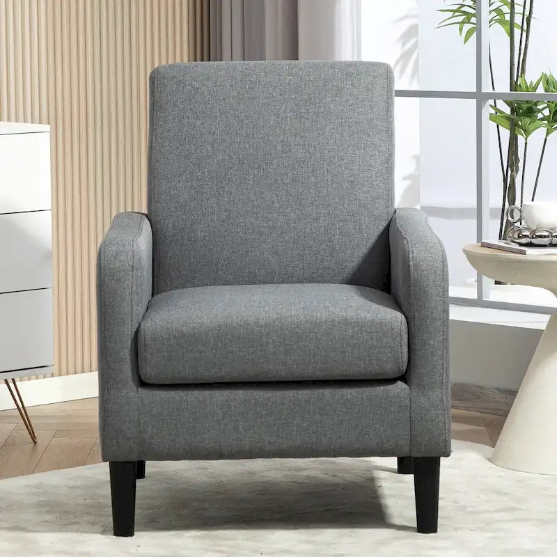 Minimalist Upholstered Armchair with Solid Wood Frame