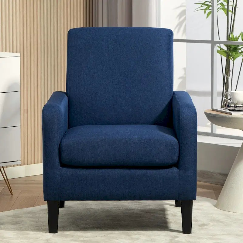 Minimalist Upholstered Armchair with Solid Wood Frame