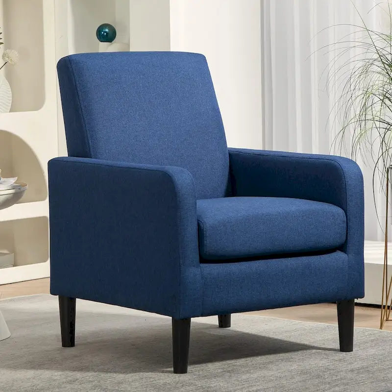 Minimalist Upholstered Armchair with Solid Wood Frame
