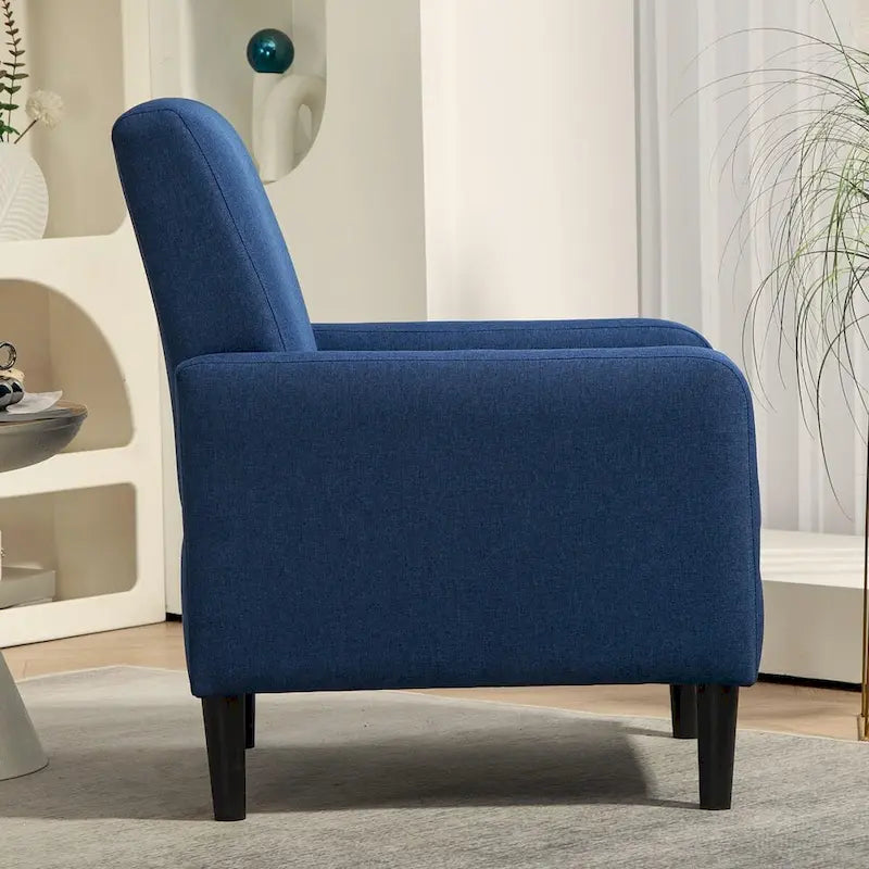 Minimalist Upholstered Armchair with Solid Wood Frame