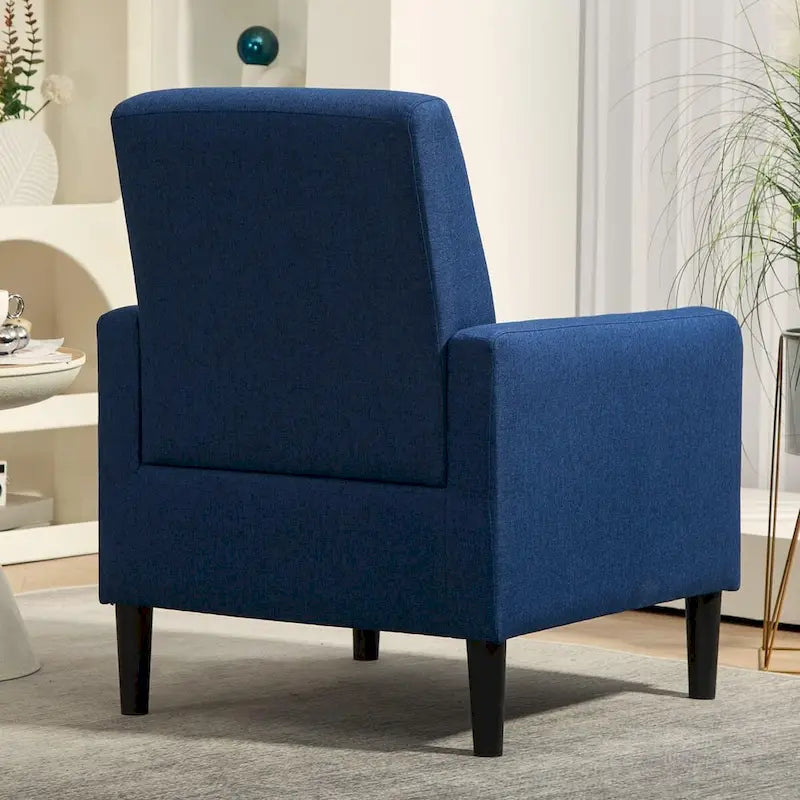 Minimalist Upholstered Armchair with Solid Wood Frame