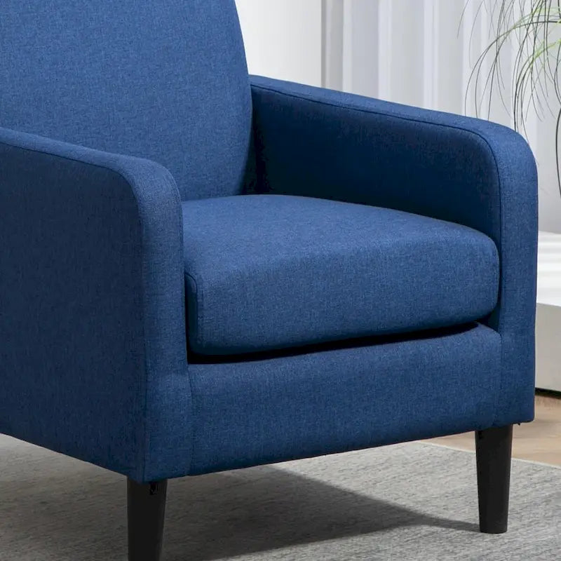 Minimalist Upholstered Armchair with Solid Wood Frame