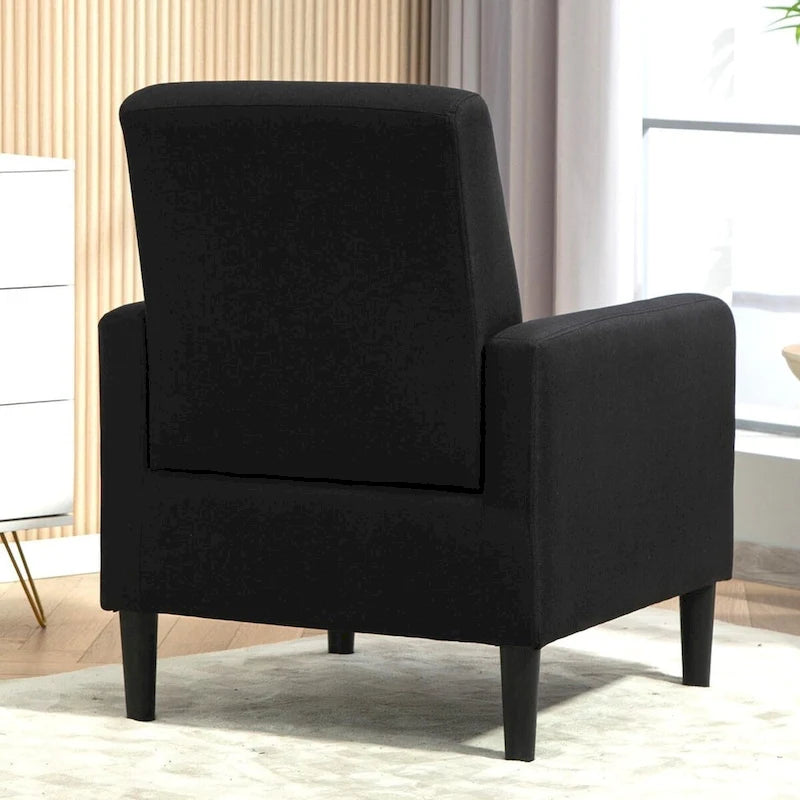 Minimalist Upholstered Armchair with Solid Wood Frame