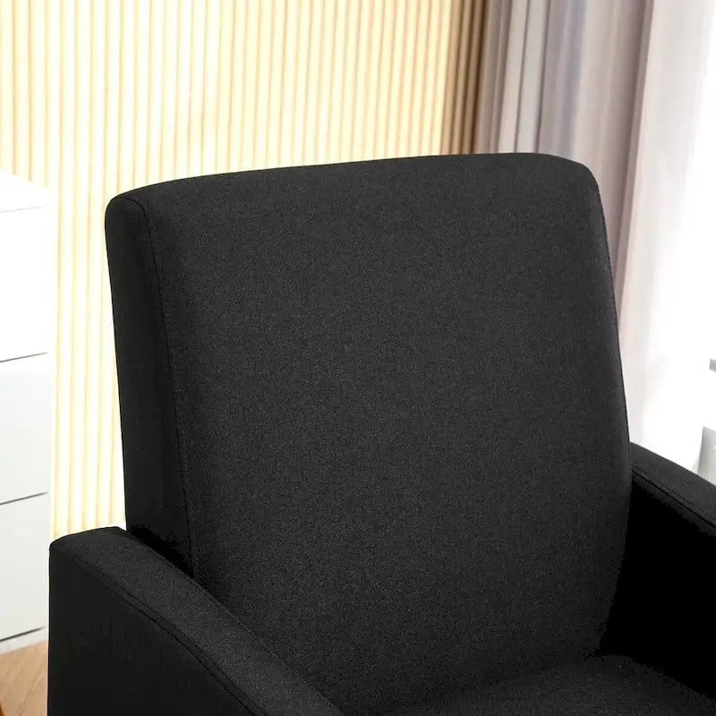 Minimalist Upholstered Armchair with Solid Wood Frame