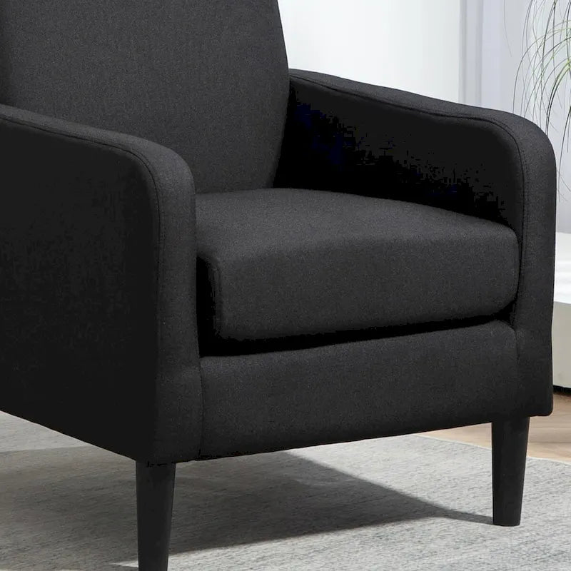 Minimalist Upholstered Armchair with Solid Wood Frame
