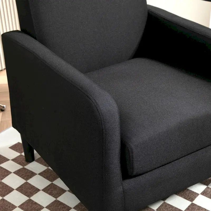 Minimalist Upholstered Armchair with Solid Wood Frame