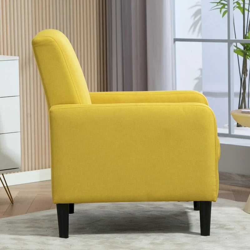 Minimalist Upholstered Armchair with Solid Wood Frame