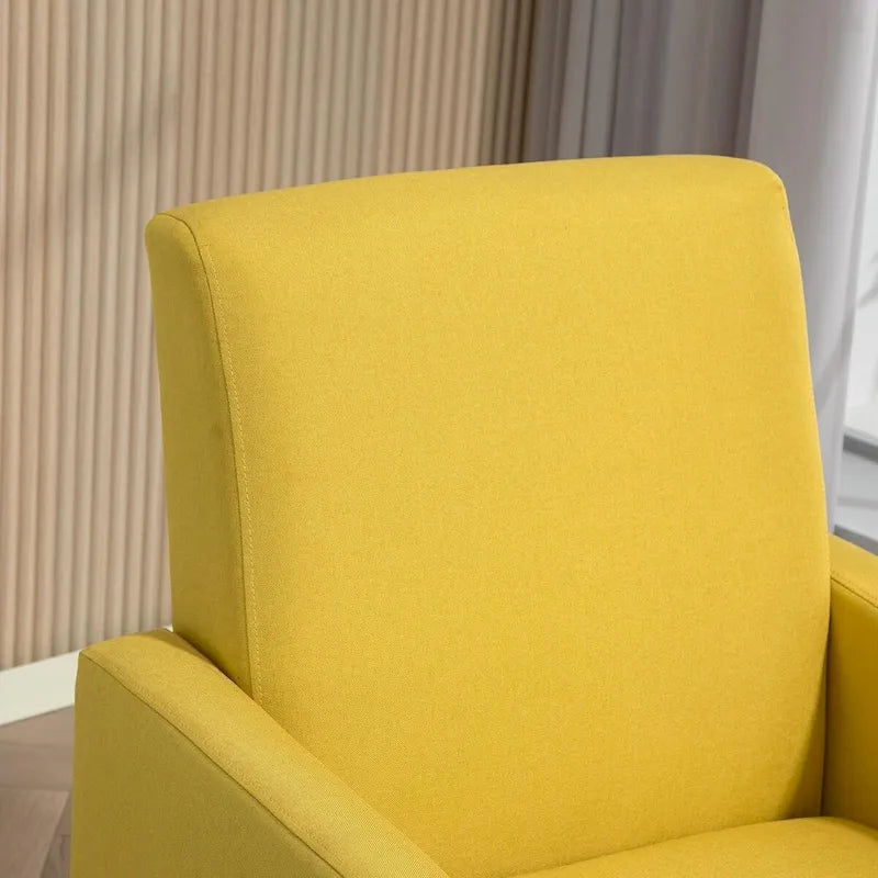Minimalist Upholstered Armchair with Solid Wood Frame