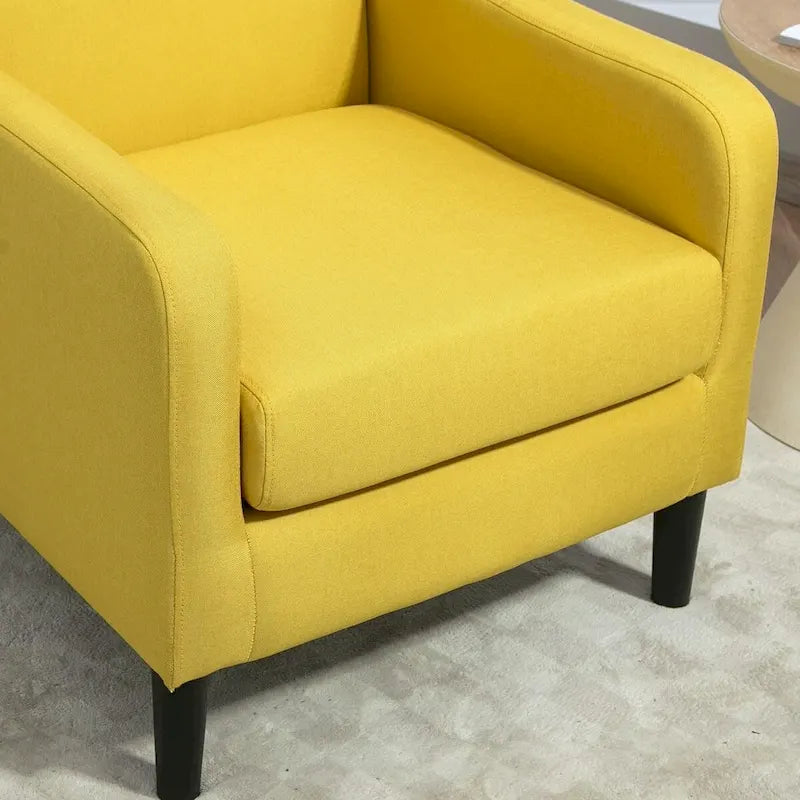 Minimalist Upholstered Armchair with Solid Wood Frame