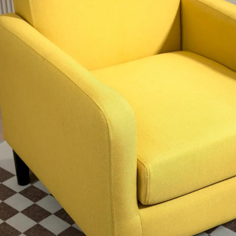 Minimalist Upholstered Armchair with Solid Wood Frame
