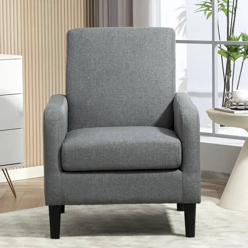 Minimalist Upholstered Armchair with Solid Wood Frame