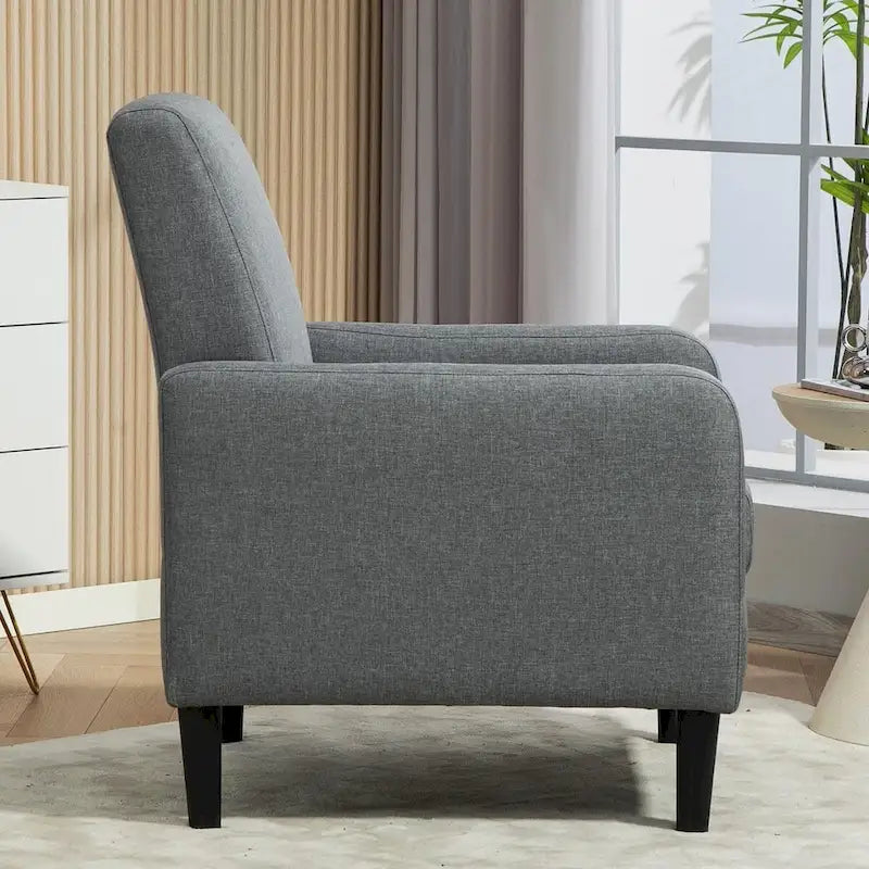 Minimalist Upholstered Armchair with Solid Wood Frame