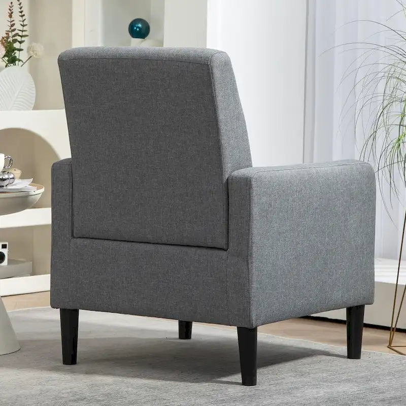 Minimalist Upholstered Armchair with Solid Wood Frame