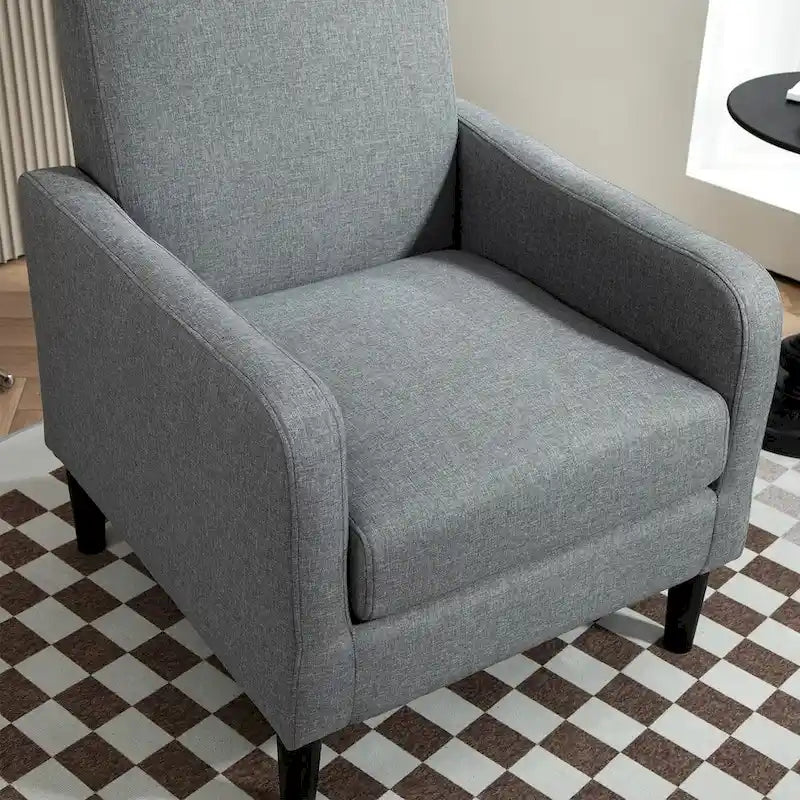 Minimalist Upholstered Armchair with Solid Wood Frame