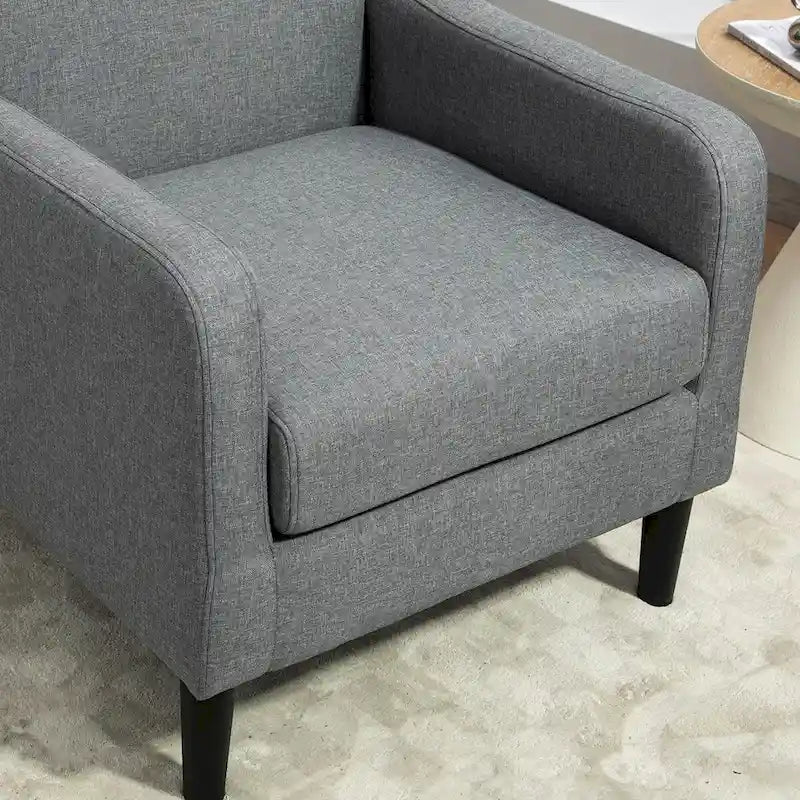 Minimalist Upholstered Armchair with Solid Wood Frame