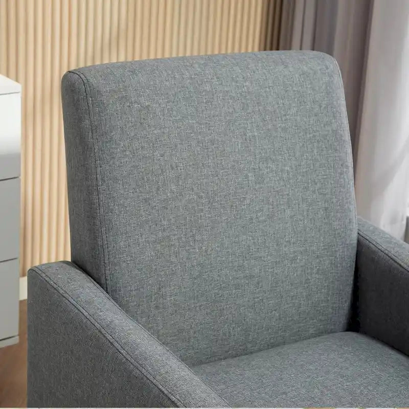 Minimalist Upholstered Armchair with Solid Wood Frame