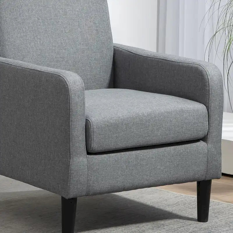 Minimalist Upholstered Armchair with Solid Wood Frame