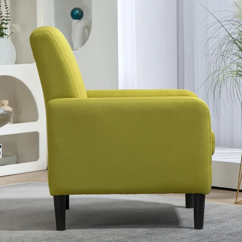 Minimalist Upholstered Armchair with Solid Wood Frame